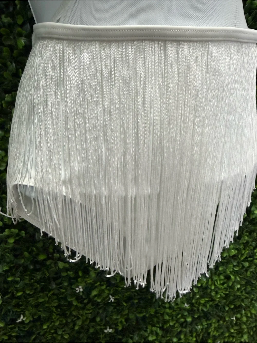 Weissman Cream Fringe Dance Costume Top and Skirt